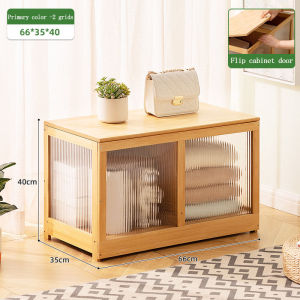 Finelife Solid wood storage cabinet Household living room layered cabinet Bedroom grid cabinet Modern tatami windowside Locker