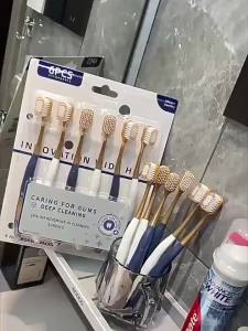 Sadoline~6PCS Toothbrush super slender carbon nano soft hair small head adult couple family suit