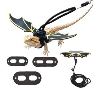 Adjustable Lizard Leash Set Bearded Dragon Harness 3Pcs Soft Vest Training Leashes for Reptiles Leopard Anole