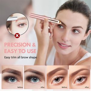 Multifunction Lipstick Eyebrow Trimmer Face Brows Hair Remover Epilator Pen Mini Electric Shaver Painless Eye Brow Epilator USB Charging Painless Built-in Light Mini Skin-friendly Portable Painless Hair Removal Skin-Friendly