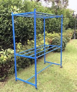 {SUPER HOUSE} ราวตากผ้า ราวตากผ้าเหล็กเคลือบสี 2 ชั้น มี1.5ม.กับ1.75ม. คาน 9 เส้น มีล้อ รุ่นสนาม สามารถวางด้านนอกบ้านได้ พร้อมส่ง***