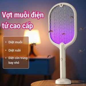 Vợt Muỗi Thông Minh Kiêm Đèn Bắt Muỗi Tự Động Đèn Bắt Muỗi Có Cổng Sạc USB Và Đế Tiện Dụng