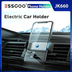 Essgoo Newest JK660 Electric Drive Car Phone Holder Universal Mobile Phone Holder Intelligent Induction 360° Rotation Ready Stock