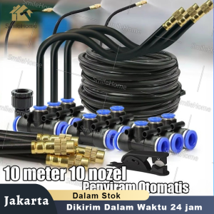 10M Kit 10 Pcs Flexible Tube with Adjustable Brass Nozzle | Paket 10 pcs Universal Micro Sprayer Mist Fleksibel Kepala Kuningan 8MM