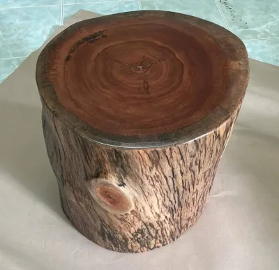 MPT2Wood-Steel ขอนไม้ 28-30×35 ซม. ลูกนั่ง เก้าอี้ขอนไม้ ลูกนั่งขอนไม้ ไม้เนื้อแข็ง เก้าอี้สตูล โต๊ะวางของ โต๊ะข้าง โต๊ะกาแฟ