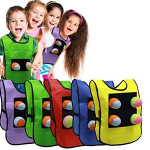 LUMINOU with Sticky Ball Stick Ball Vest Waistcoat Throwing Toys Sticky Target Ball Kids Sports Toy Sticky Ball Vest Outdoor Game