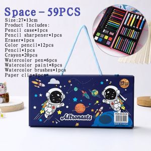 59pcs Kids Coloring Set Painting Water Color Pencil Crayon Drawing Sets Art Set Children Drawing Set