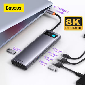 Baseus USB C HUB to HDMI-compatible VGA USB 3.0 Adapter 9 in 1/11 in 1/12 in 1 USB Type C HUB Dock for MacBook Pro Air PD RJ45 SD Card Reader