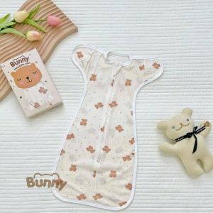 Nhộng chũn cho bé Mingo Bunny thông hơi mở tay giúp bé ngủ ngon giảm giật mình thoáng mát mềm mịn khoá 2 chiều