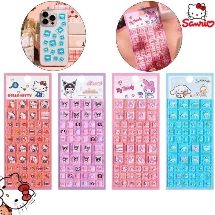 LINHU Giai điệu Kuromi Cinnamoroll Tem dán hình vuông 3D Sanrio Ngựa ...