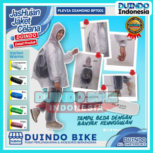 Duindo - Jas Hujan Plevia Diamond Adventure Backpack BP7001 Pria Wanita Transparan Jaket Celana