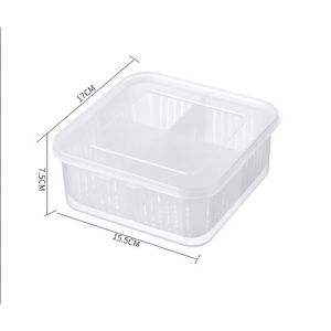 Plastic Kitchen Rectangular Refrigerator Drainage Storage Box Food Vegatables Fruits Storage
