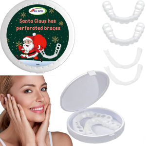 ฟันไวท์เทนนิ่งฟันปลอมฝาครอบ Snap On ซิลิโคน Smile Veneers ฟันด้านบนเครื่องมือความงามเครื่องสําอางฟันคุณภาพสูง COD