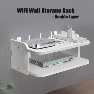 Wall mounted non perforated TV set-top box rack and living room/bedroom router DVD storage box shelf