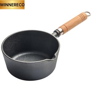 Cast Iron Mini Sauce Pan Non-Stick Small Soup Pot Milk Pan Butter Warmer for Kitchen Induction Cooking Gas Stove Camping