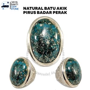 Natural Batu Akik Pirus Badar Perak Original PBP03