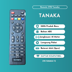 Remot Remote Set Top Box Tanaka Jurasic Jurasik Stb Dvb-T2 Tanaka Bodi besi tanpa setting