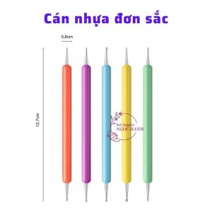 [HCM] Bộ 5 cây chấm bi nhiều size - Bút chấm bi đầu tròn vẽ nail 2 đầu chuyên dụng - Cọ chấm đá làm nail - C001