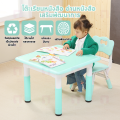 โต๊ะเด็กอนุบาล ขนาด60x60 ซม โต๊ะเขียนหนังสือ โต๊ะทำการบ้าน โต๊ะพลาสติก ชุดโต๊ะเก้าอี้เด็ก โต๊ะอ่านหนังสือเด็ก ปรับความสูงได้ โต๊ะเด็กประถม. 