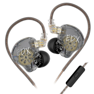KZ EDX Ultra IEM Earphones HiFi 10mm Dynamic in Ear Monitors Headphones for Singer Musician Church Audiophile Extra Bass Earbuds Wired with 3.5mm Plug 2Pin Detachable Cable(Black Without Mic)
