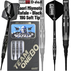 ONE80 SOFT TIP DART - 19G SAORI MIYAMOTO RAFALE SIGNATURE BLACK 90% TUNGSTEN SOFT TIP DARTS (ARROW DART LEMBUT)
