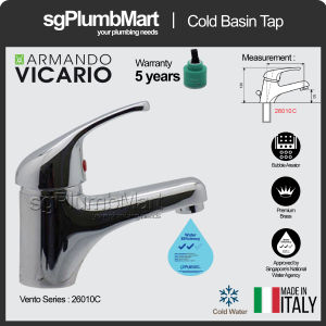 [Made in Italy] Vicario Armado Basin Tap 26010C Cold Water Only Bathroom Wash Basin Cold Faucet Tap x sgPlumbMart