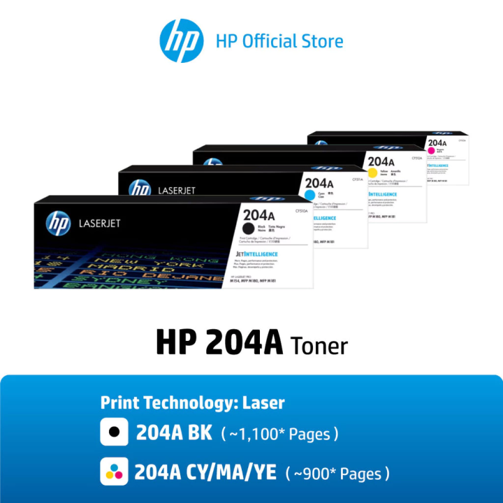 HP 204A Black/Color (ตลับผงหมึกสี/สีดำ) Original LaserJet Toner Cartridge