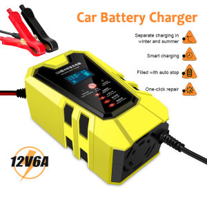Car Battery Charger 12V 10A Motorcycle Truck Battery Charger UK Plug Smart Car and Motorcycle Battery Pulse Repair Suitable for Cars Motorcycles Trucks Pengecas Bateri Kereta 电瓶充电器