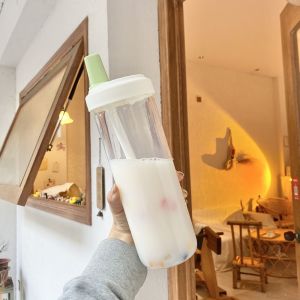 LUMIYA Ngoài trời Thời trang Đồ Uống Kiểu straigh Sức chứa lớn Cốc nước Chai nước Cốc có ống hút Ấm đun nước bằng nhựa Cốc uống nước