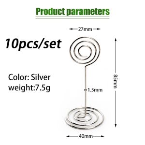 10PCS/Set 8.75 Inch Tempat Catatan Tempel  - Tall Table Number Holder / Place Card Holder / Table Picture Holder / Wire Photo Holder Clip / Menu Memo Note Stand for