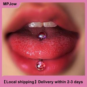【Local shipping】 1Pcs Titanium Steel Colorful Tongue Nails Body Studs Body Jewelry for Women Gifts Tongue Rings