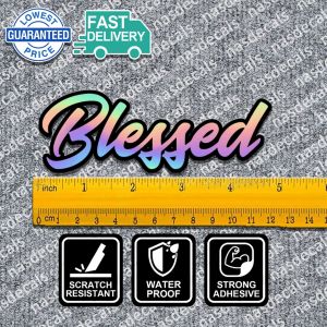 BLESSED Stickers for Motorcycle Sticker Waterproof Motor Helmet Sticker Hologram Vinyl Stikerss Motorcycle Decals
