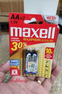 Vỉ 2 viên pin tiểu AA Maxell Super Alkaline 1.5V mẫu mới chính hãng