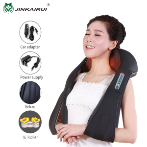 Jinkairui Neck Massager Shoulder Back Massage Machine Kneading Shiatsu Heating Massage Tool Home Office Car Use