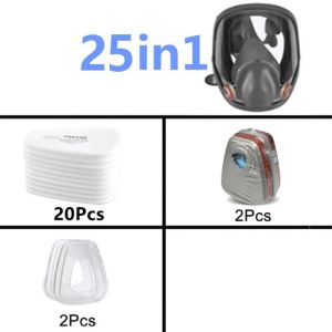 27 In 1 6800 Industrial Painting Spraying Respirator Gas Mask 2 In 1 Suit Safety Work Filter Dust Full Face Mask Replace MMM2026