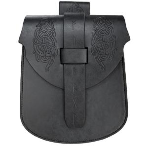 Medieval Leather Belt Bag Vintage Embossed Waist Pouches Purse Medieval Costume Accessories For Men Women Halloween