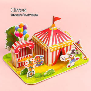 3d Puzzles ChildrenS Diy Manual Assembly Model House Learning Puzzle Educational Toys Ice Cream Hotel