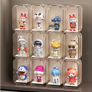 YSUNNY Thickened Doll Display Box Dust-Proof Stackable Transparent Single Cabinet Square Box Anime Acrylic Doll Display Stand 10cm Figurine