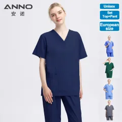 ANNO Long Sleeves Medical Scrubs Jacket Pretty Outfit Unisex Nurse Out Coat  Doctor Shirt Hospital Beauty Salon Nursing Staff Uniforms Autumn Winter  Work Wear Clothing Surgical Top