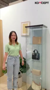 Koncept Furniture ตู้โชว์ ขนาด 43 ซม. รุ่น Flassy สีขาว (43X37X164 ซม.)