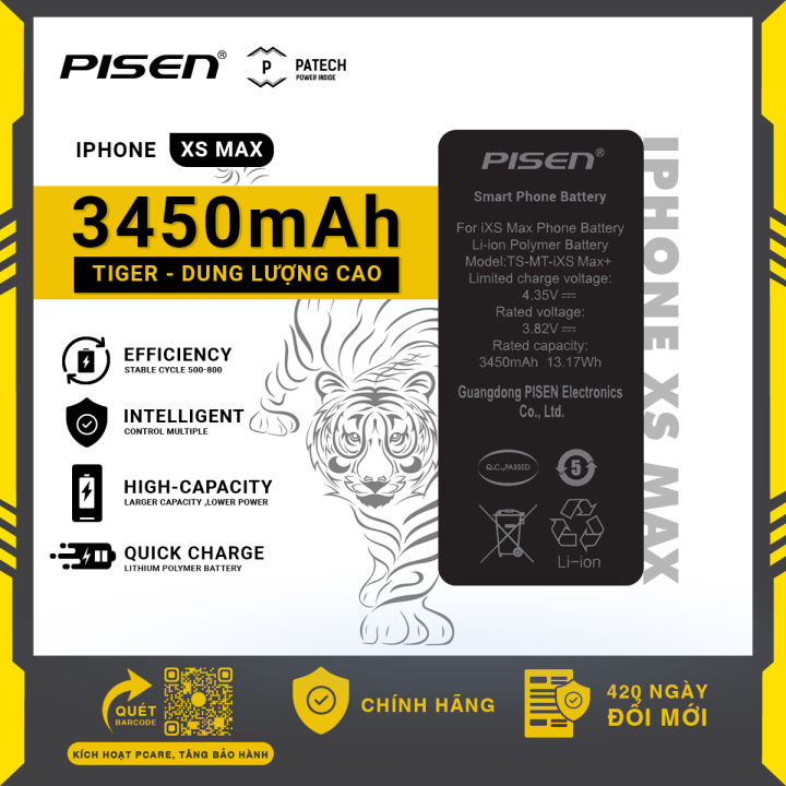 Pin Pisen Dung lượng cao IP 6/6s/6p/6sp/7/7p/X/SE2016/XR/XSMax - Hàng ...