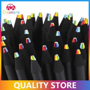 [Eleanor] 1Pc 7 Colors Gradient Rainbow Pencils Jumbo-Colored Pencils Multicolored Pencils for Art Drawing Coloring Sketching