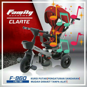COD Sepeda Anak Family Roda Tiga Supreme Clarte BARU dengan MUSIK + LAMPU Sepeda Roda Tiga Family Supreme Clarton F-960 J