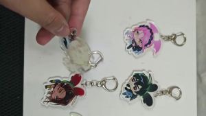 6Pcs/Pack Alien Stage Mizi Sua Ivan Till Luka Hyuna Q Version Figure Acrylic Key Chain Cute Anime Cosplay Charm Collection Gift Set