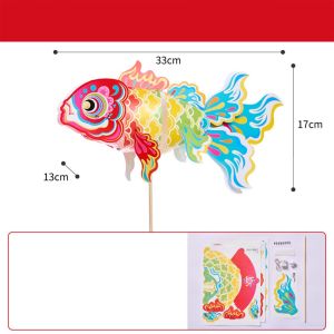 Brisa mid-autumn lantern chinese new year decoration items home 灯笼 LED Light Goldfish Lantern Lamp Handmade Glowing DIY Lantern Materials Creative Paper Koi Carp Lantern Photography Props