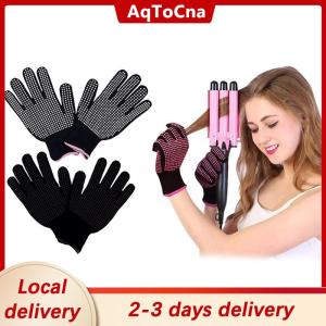 [COD] AqToCna Ship within 24 hours 1PC New Double-sided Hair Straightener Perm Curling Hairdressing Heat Resistant Finger Glove Hair Salon Tools Thermal Styling Gloves