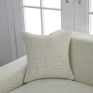 Sofa Cushion Cover Stretch Jacquard Leaf Water Resistant Dustproof Anti Stain Knitted Washable Living Room