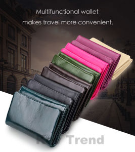 Kev แนวโน้มกระเป๋าสตางค์ขนาดเล็กสําหรับผู้หญิงหนังแท้ Bifold Mini สําหรับสาว2020ช่องใส่การ์ด RFID เหรียญกระเป๋าเหรียญขาย