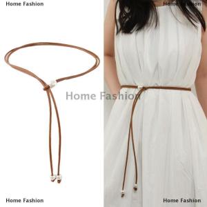 [COD] Home Fashion Fashion Round Leather Rope Thin Belt Waist Chain Women Decorative Knotted Waist Rope Decorative Skirt Coat Sweater Strap