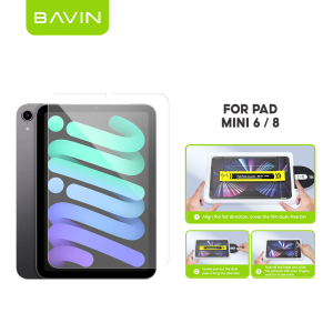 BAVIN Q17 One-Click Tempered Glass Protector for Pad Mini 6 Air 1/2 9.7/10.5-inch Air 11/Pro 11 Air / Pro 13 2024